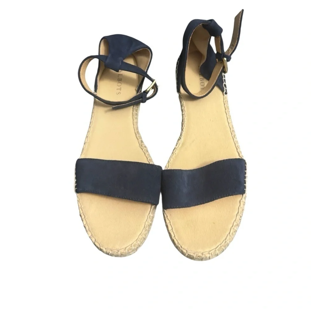 Talbots Ivy Ankle Strap Navy Blue Espadrille Open Toe Sandals Women’s Size 9